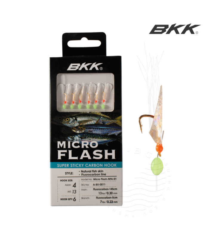 Sabiki BKK HOOKS MICRO FLASH NFA-01 - NATURAL FISH SKIN