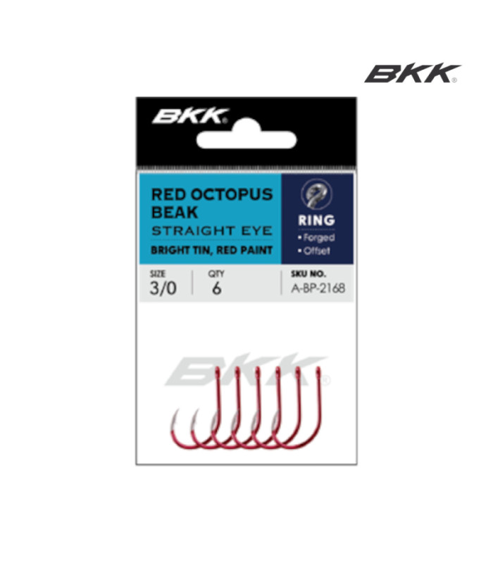 Единични куки BKK RED OCTOPUS BEAK STRAIGHT EYE