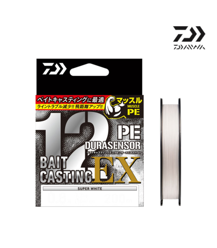 Плетено влакно DAIWA BAIT CASTING DURA SENSOR X 12EX+SI3 SP WHITE - 300m