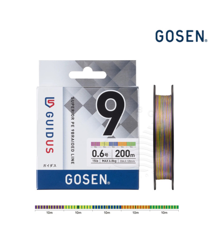 GOSEN GUIDUS PE×9 200m MULTI COLOR