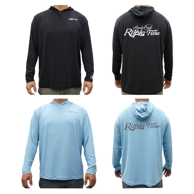 RIPPLE FISHER COOL HOODIE SHIRT - SMOKE BLUE - Shirts