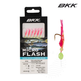 Sabiki BKK HOOKS MICRO FLASH NFA-02 - PINK NATURAL FISH SKIN