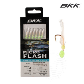 Sabiki BKK HOOKS MICRO FLASH NFA-02 - WHITE NATURAL FISH SKIN