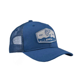 BKK STRIPED BASS TRUCKER HAT NAVY BLUE