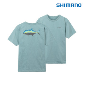 УВ тениска SHIMANO GRAPHIC QUICK DRY T-SHIRT SH-005W - BLUE GRAY